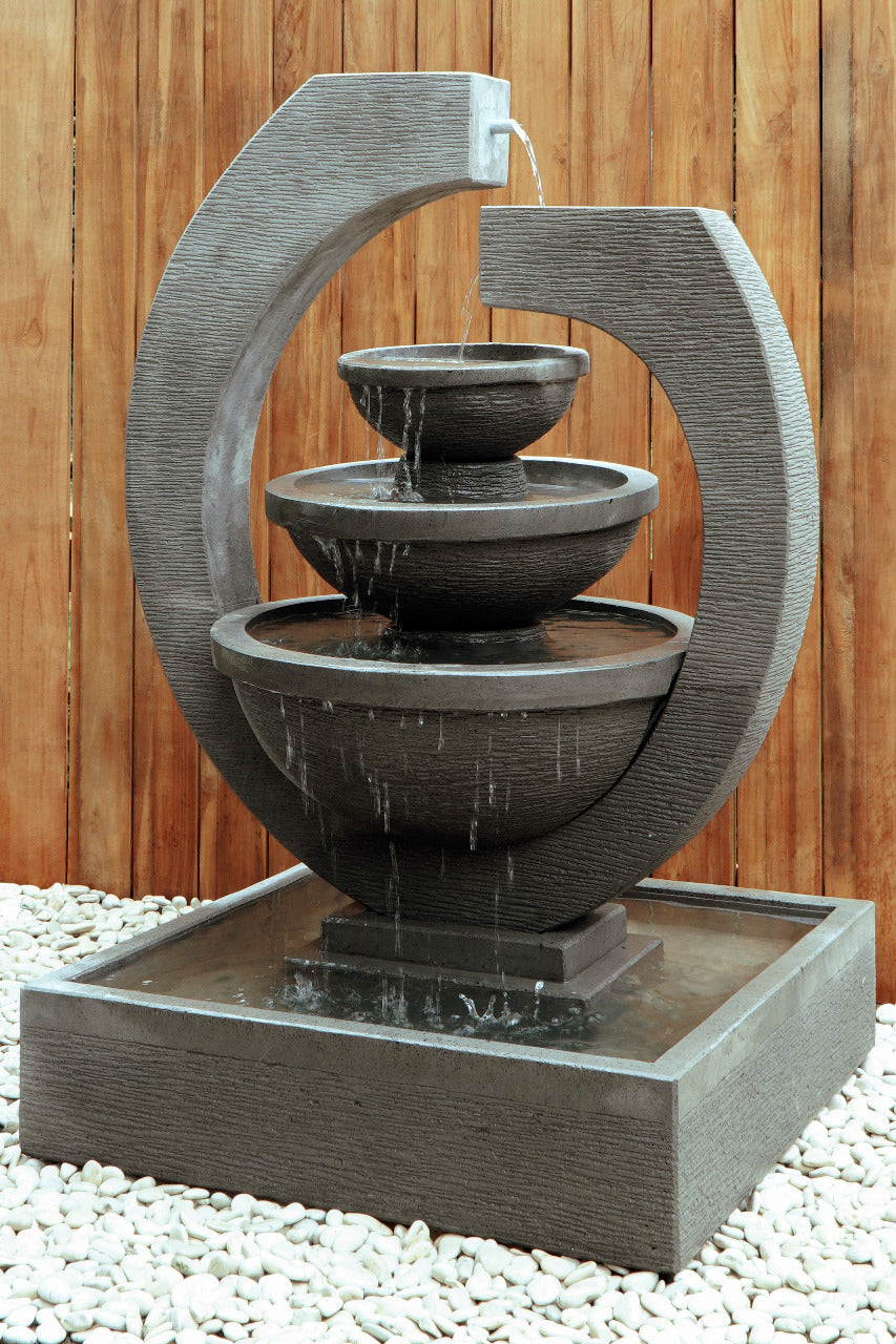 Concrete water fountain – Rinjani, natural natural materials in boho style
