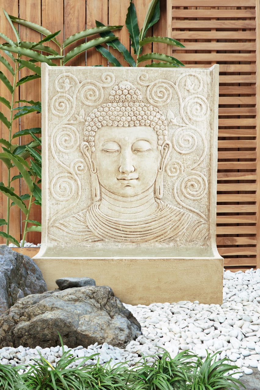 Buddha Face water fountain by BaliSouk – boho decor made in Bali
