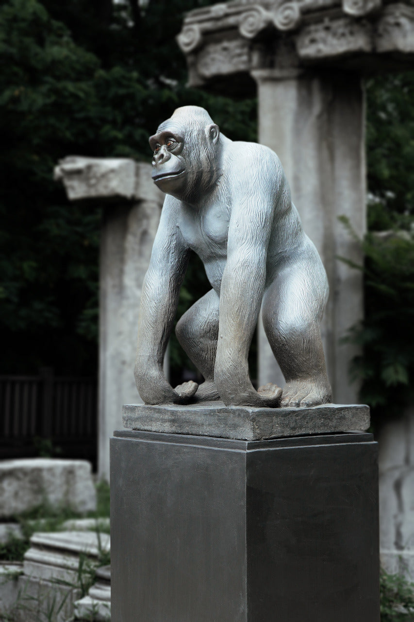 Gorilla sculpture in natural materials – handmade boho decor from Bali