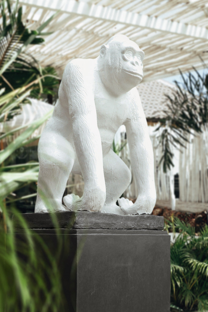 Fibre cement sculpture – Gorilla, natural natural materials in boho style