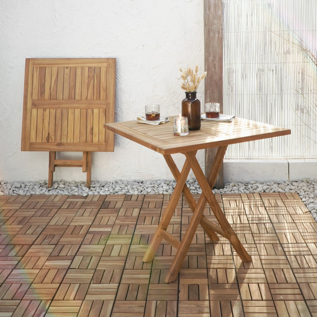 Teak folding table Modena – handmade in Bali, boho style