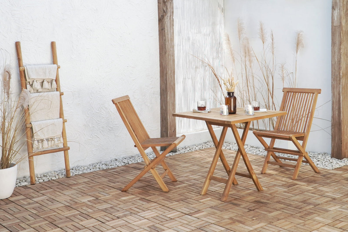 Teak folding table Modena – handmade in Bali, boho style