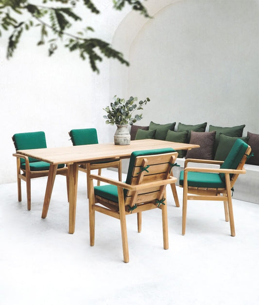 Bali Furniture – Sevilla Armchair With  Dark Green Cushion – The Sevilla Armchair With Dark Green Cus