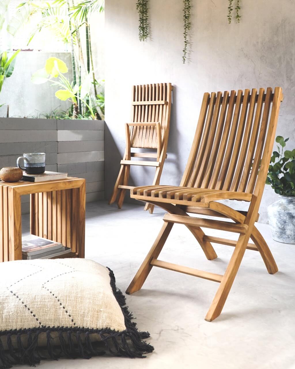 Linea Folding Chair Without Cushion – Set of 2