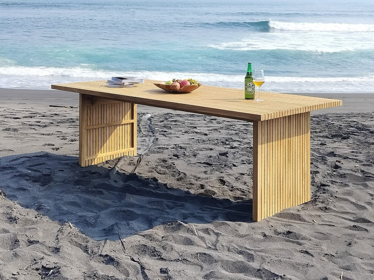 Teak dining table – Bologne, natural natural materials in boho style