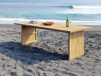 Teak dining table – Bologne, natural natural materials in boho style