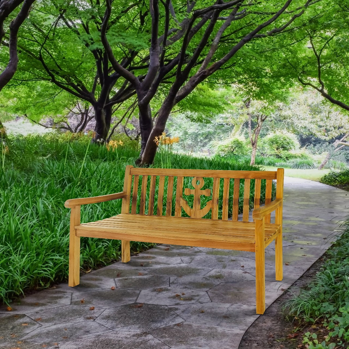 Anchor Bench 3-Seater Without Cushion - Kd – Set of 2