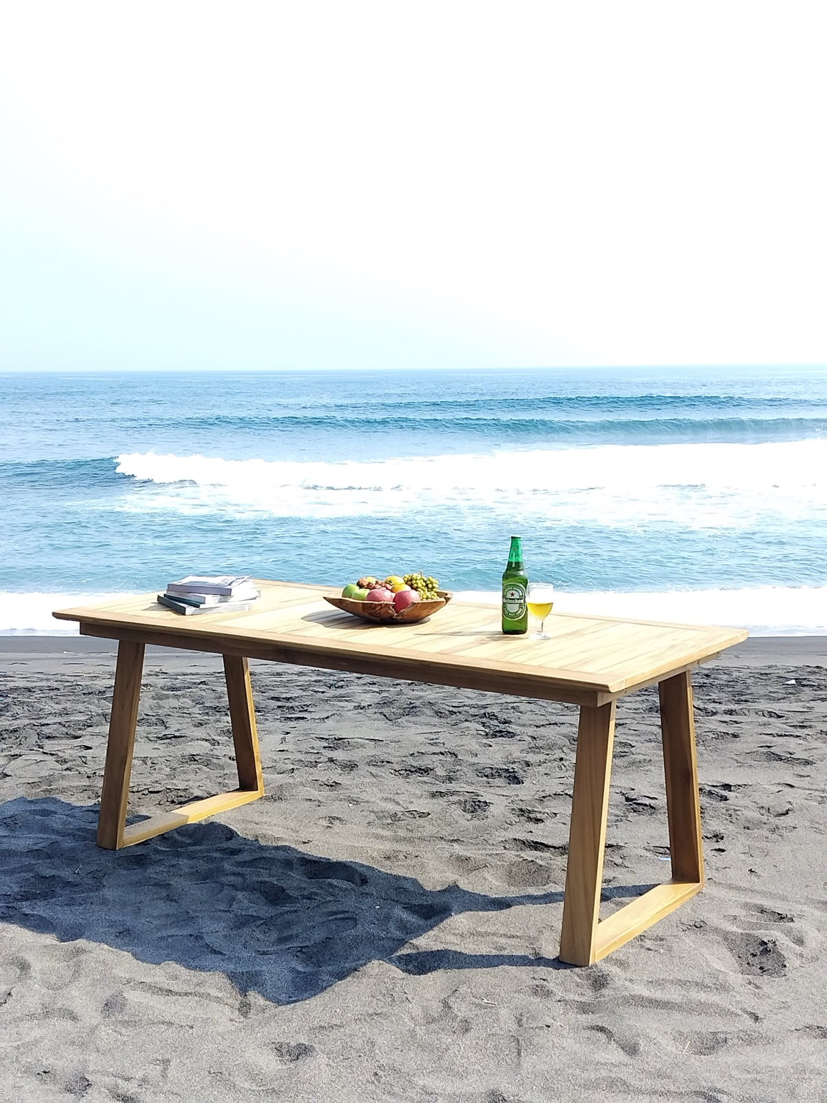 Teak dining table – Farren – boho furniture handmade in Bali by BaliSouk