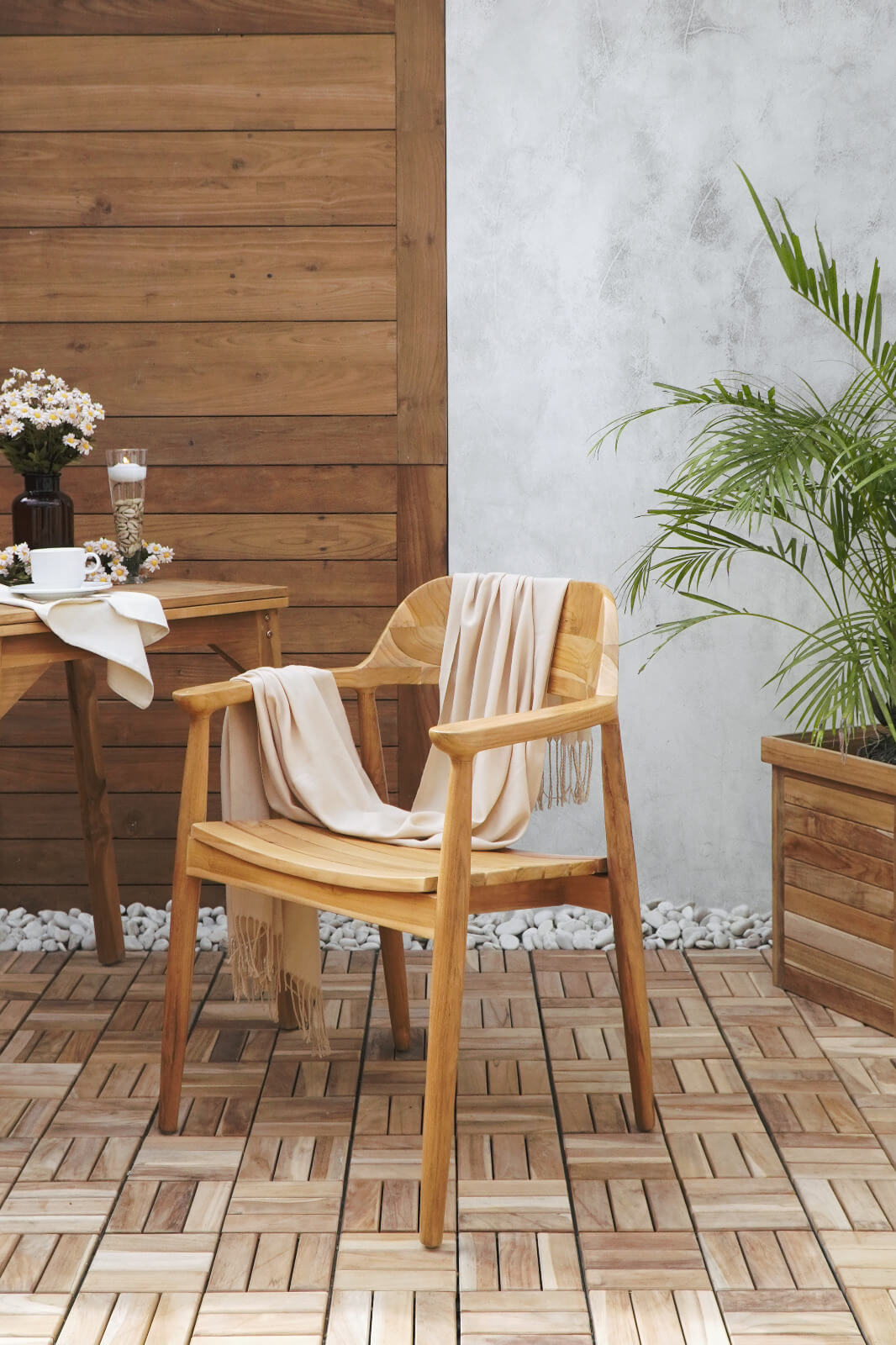 Kennedy Armchair With Wooden Slat Seat – Set of 2