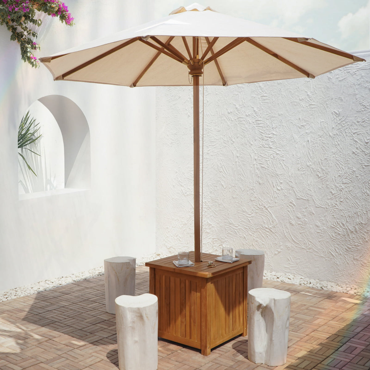 Canvas umbrella base – Kaya – boho furniture handmade in Bali by BaliSouk