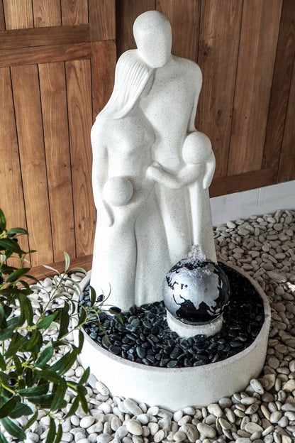 Fibre cement water fountain – Cemara Family – boho decor handmade in Bali by BaliSouk