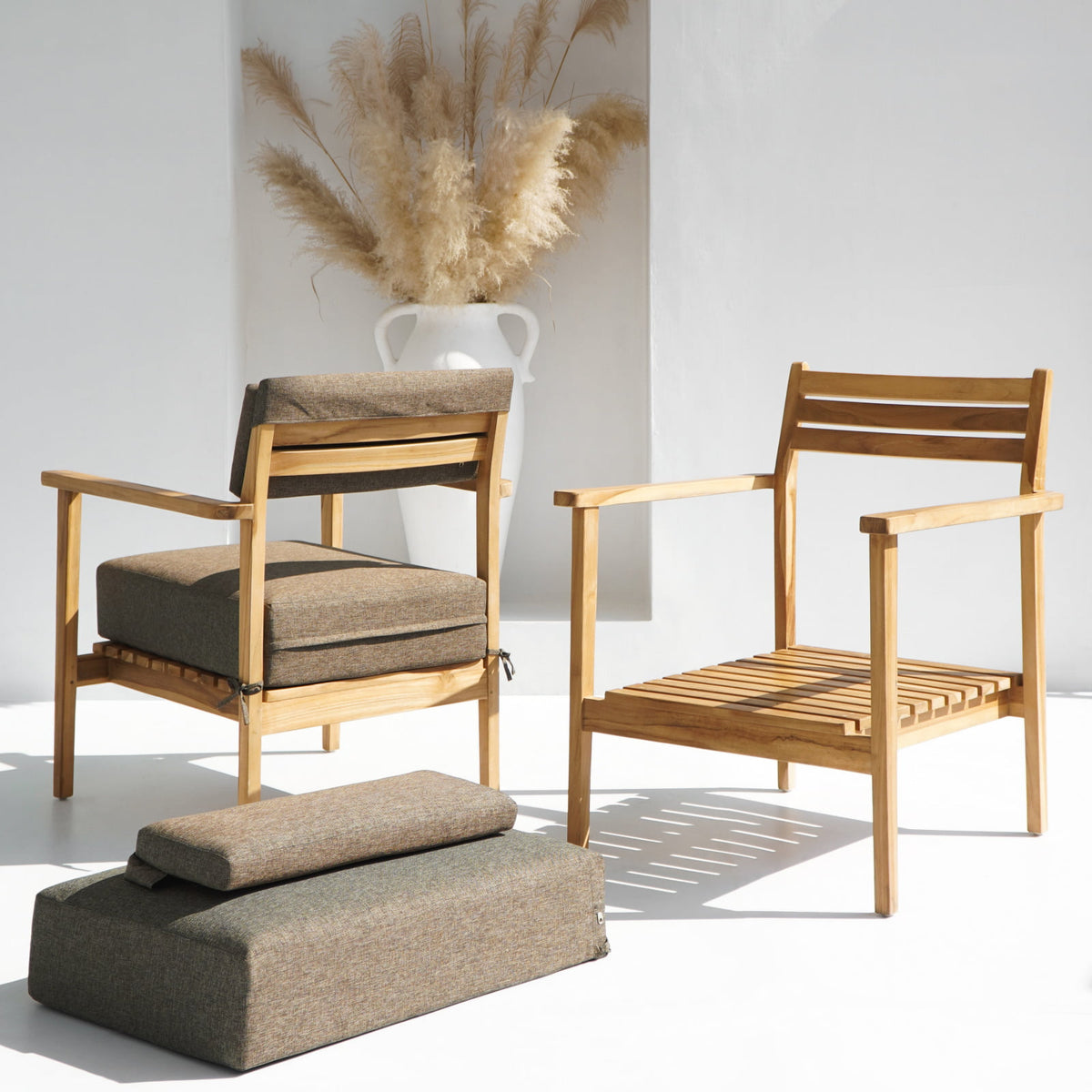 Handcrafted teak living set – Farren, boho furniture from BaliSouk