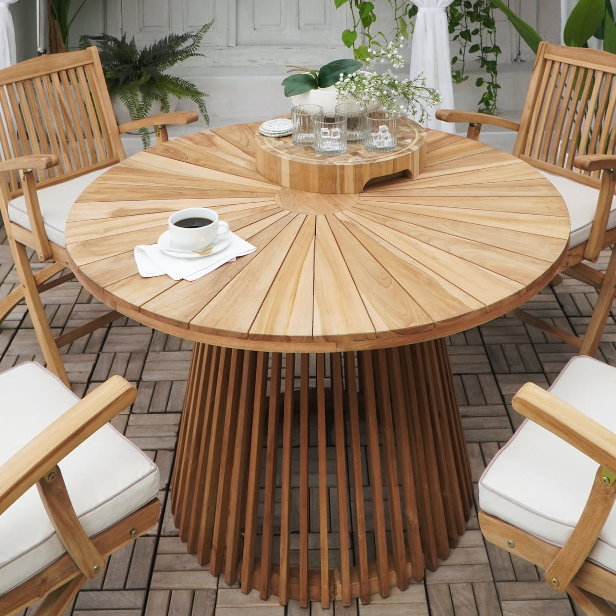 Teak table Inate – boho furniture handcrafted in Bali by BaliSouk