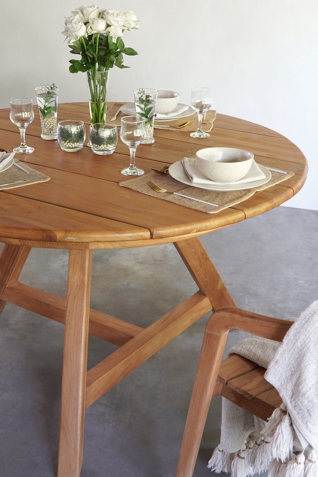 Handcrafted teak table – Lisboa, boho furniture from BaliSouk