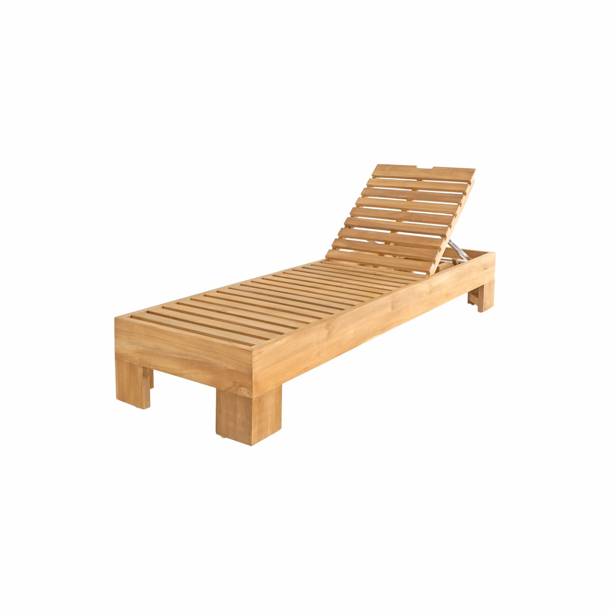 Teak sun lounger Rama – boho furniture handcrafted in Bali by BaliSouk