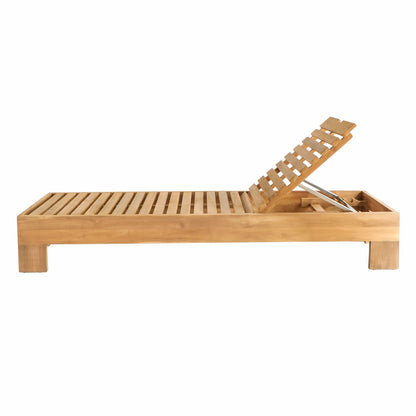 Teak sun lounger Rama – handmade in Bali, boho style