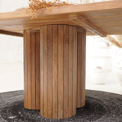 Recycled teak outdoor table – Girona, natural natural materials in boho style