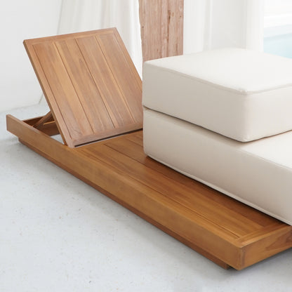 Teak sun lounger Nagoya – boho furniture, handwoven and handmade in Bali