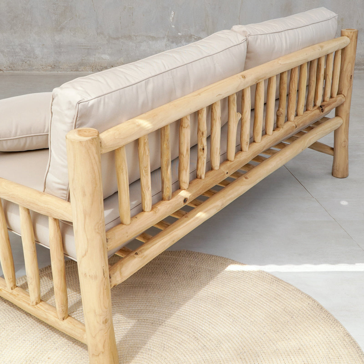 Teak sofa Mayorca – boho furniture, handwoven and handmade in Bali