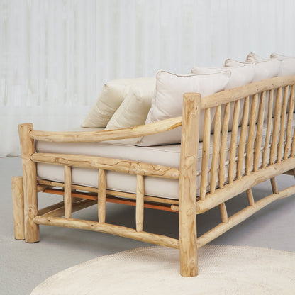 Teak sofa bed Mayorca – handmade in Bali, boho style