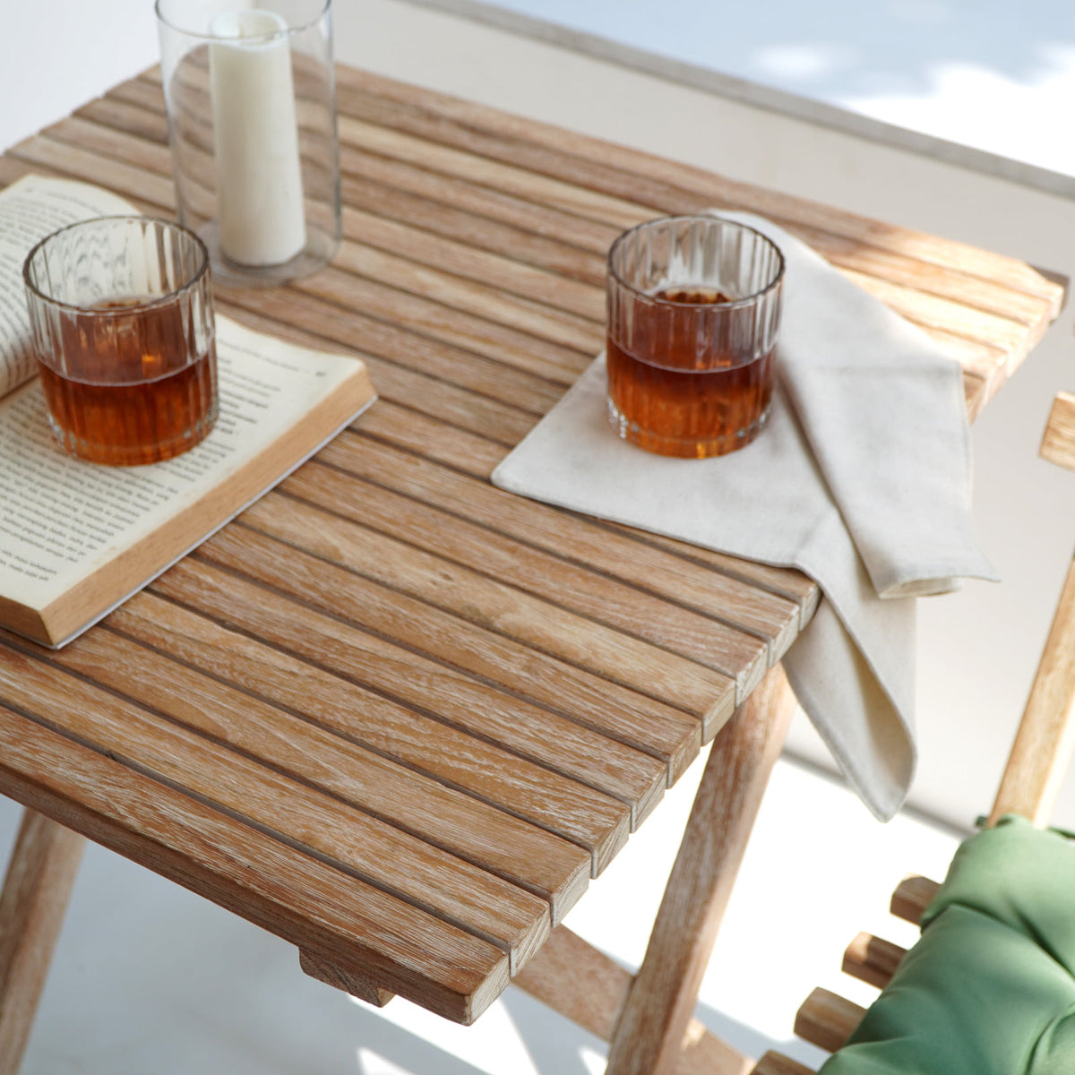 Bistro picnic set in natural materials – boho furniture by BaliSouk