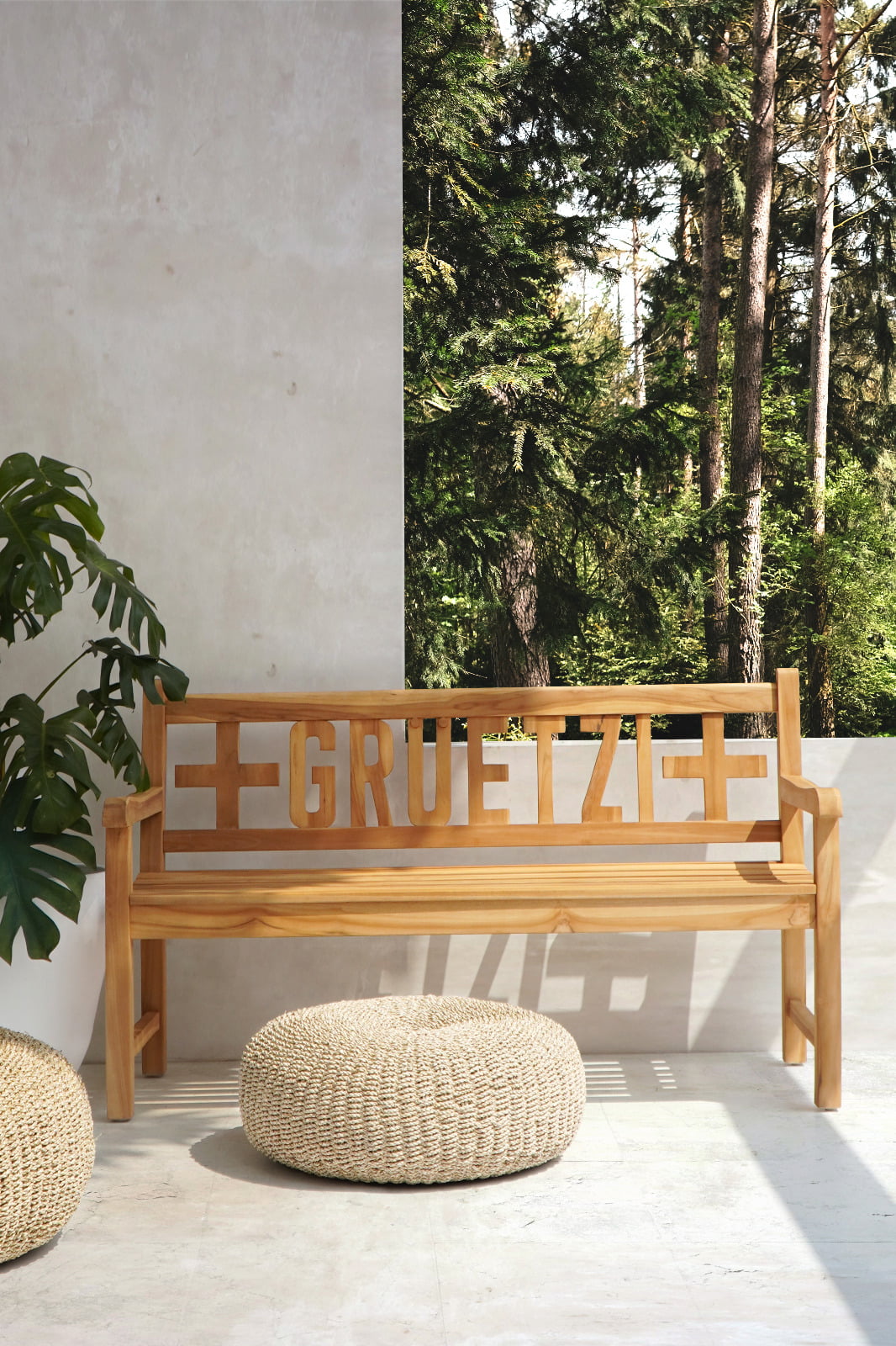 Teak bench – Gruetzi – boho furniture handmade in Bali by BaliSouk