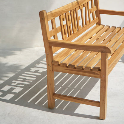 Teak bench – Gruetzi, natural natural materials in boho style