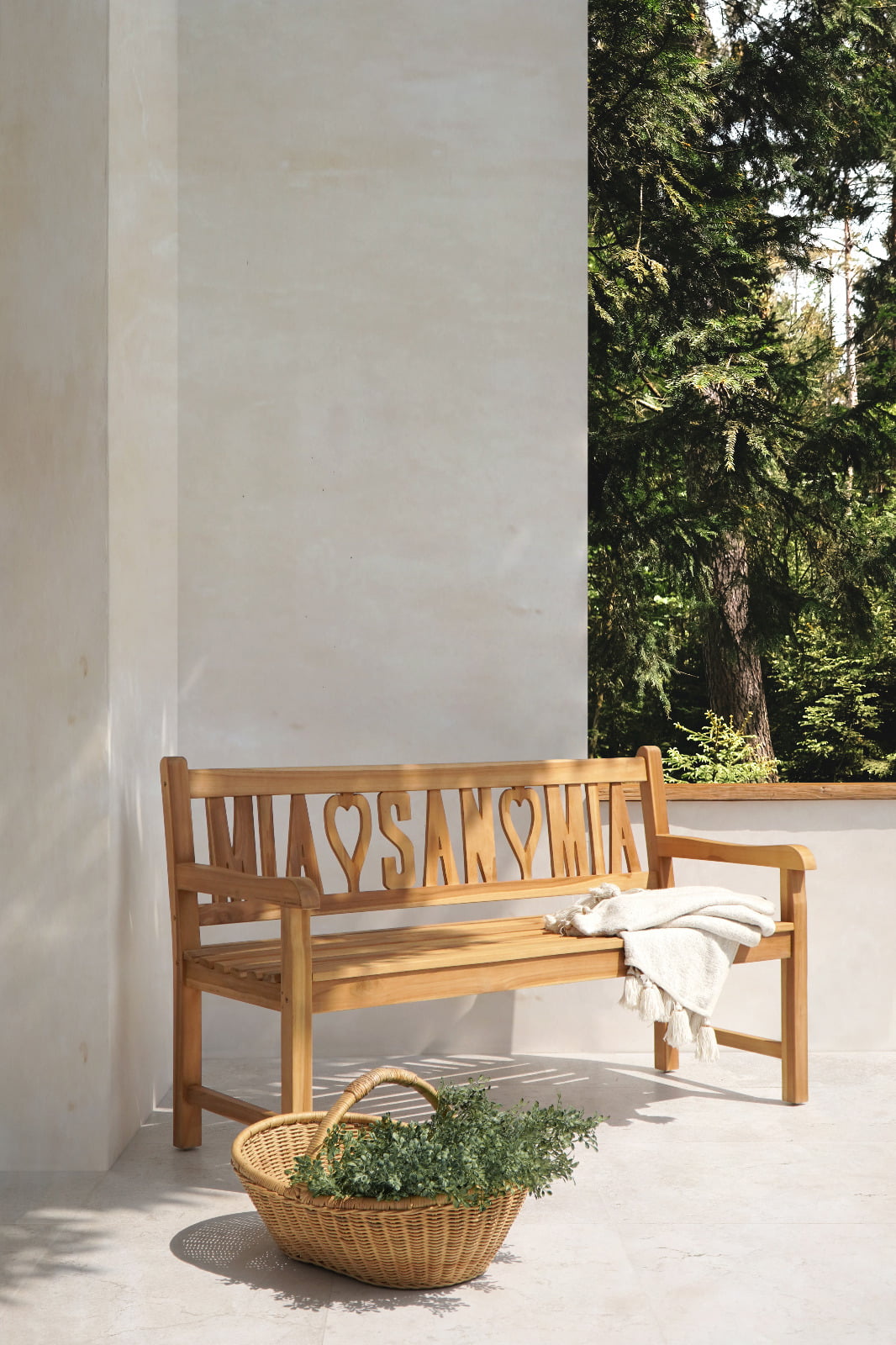 Teak bench Mia♡San♡Mia – boho furniture handcrafted in Bali by BaliSouk