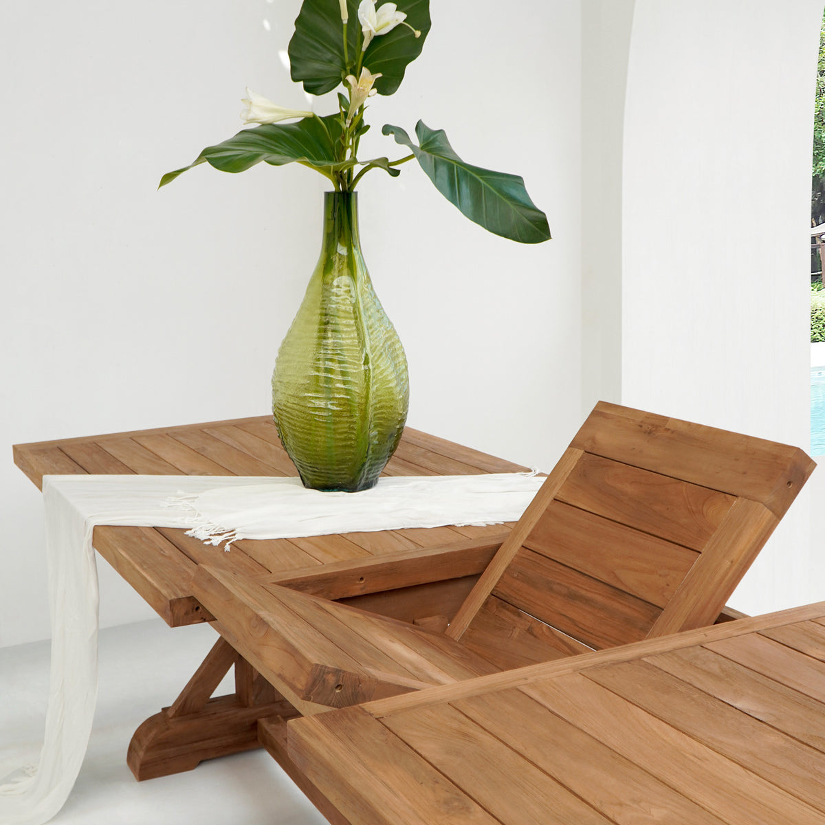 Cross Leg extension table by BaliSouk – boho furniture made in Bali