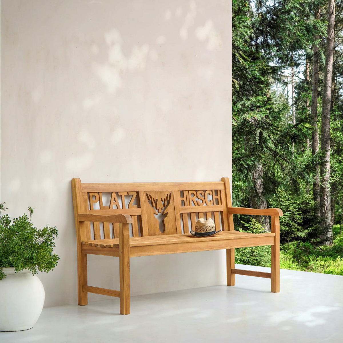 Teak bench – Platzhirsch – boho furniture handmade in Bali by BaliSouk