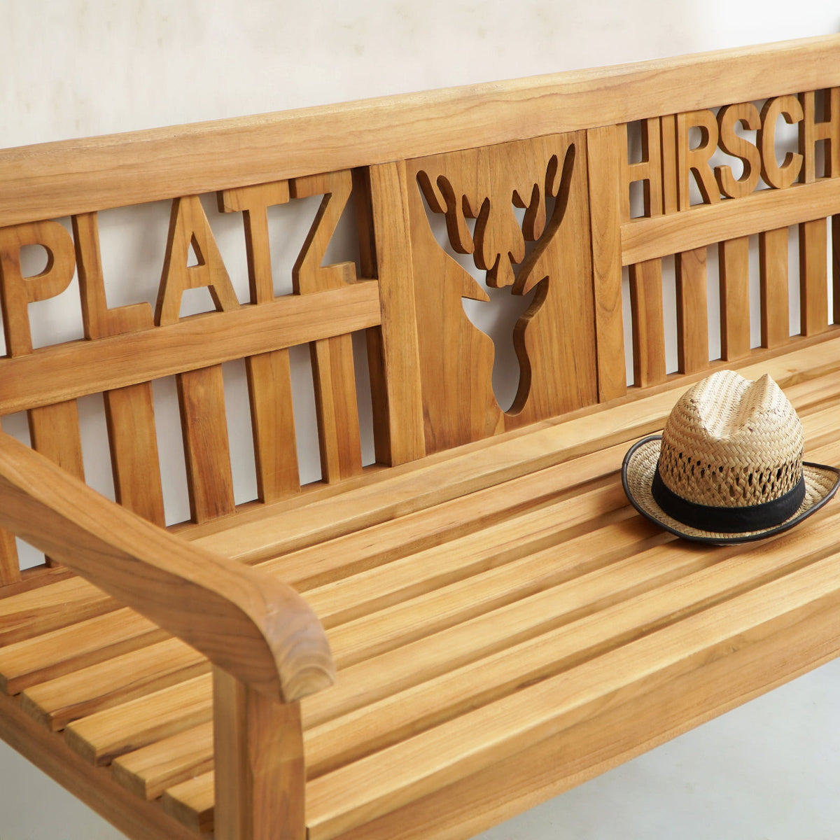 Teak bench Platzhirsch – handmade in Bali, boho style