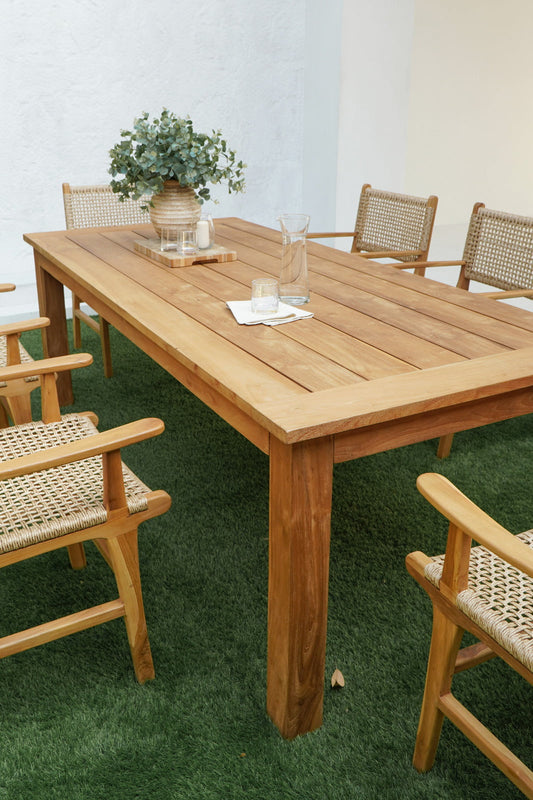 teak table Toulon – boho decor handcrafted in Bali by BaliSouk