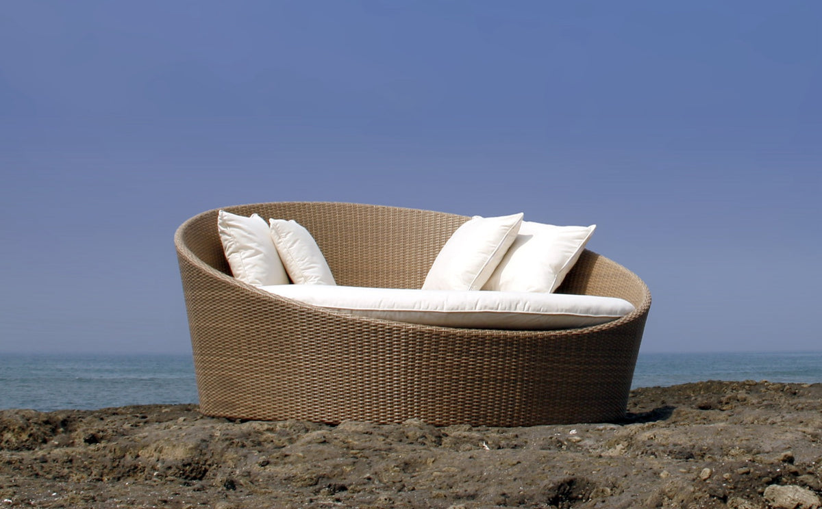Handmade synthetic rattan cushion – the Chill Out, boho decor made in Bali