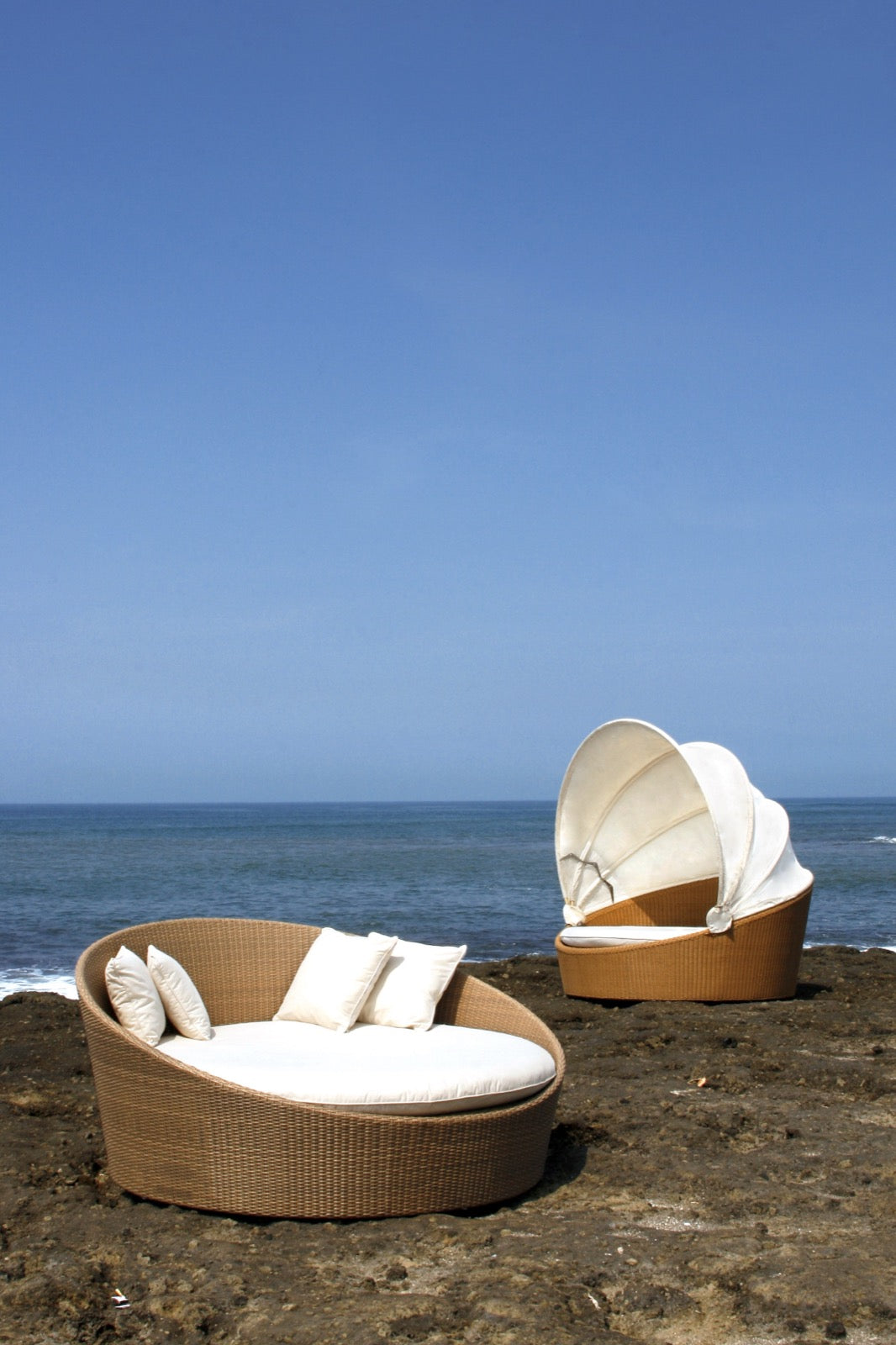 Synthetic rattan cushion – Chill Out – boho decor handmade in Bali by BaliSouk