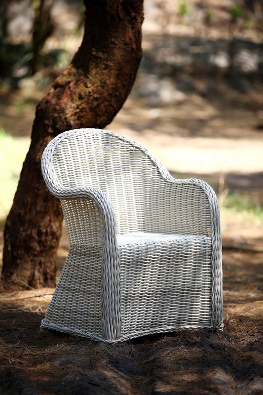 Boho rope and aluminium dining chair Exotic with cushion seat, crafted by hand in Bali