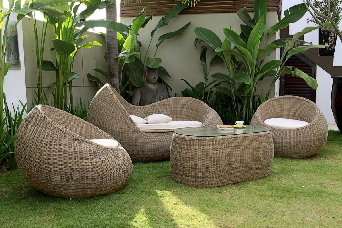 The Klomp living set – natural materials, boho furniture handmade in Bali