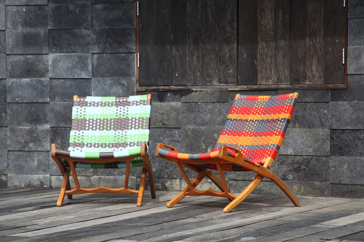 Handmade synthetic rattan chair – the Jungle Klap, boho furniture made in Bali