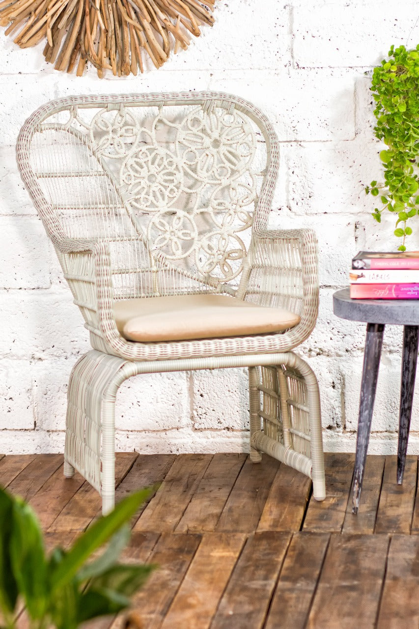 Synthetic rattan armchair Queen Arm – boho furniture handcrafted in Bali by BaliSouk