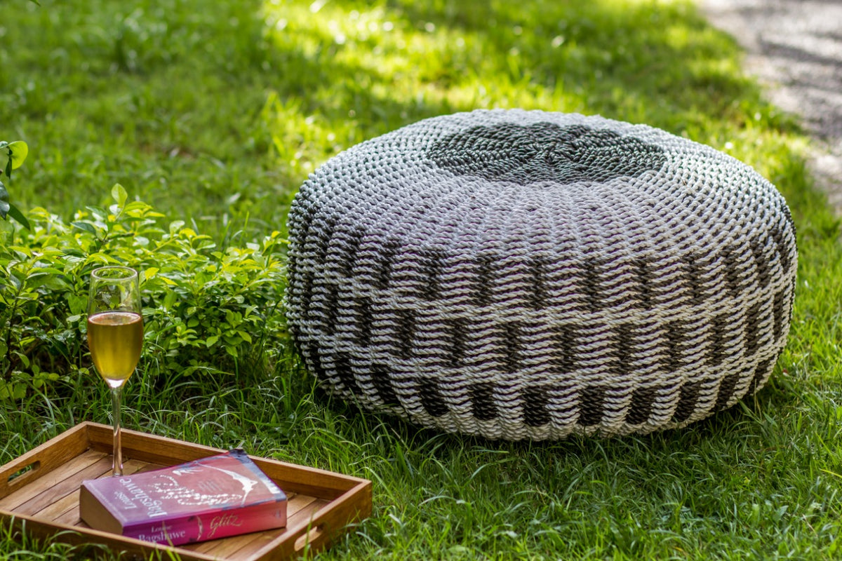 Handcrafted seagrass stool – Tulum, boho furniture from BaliSouk