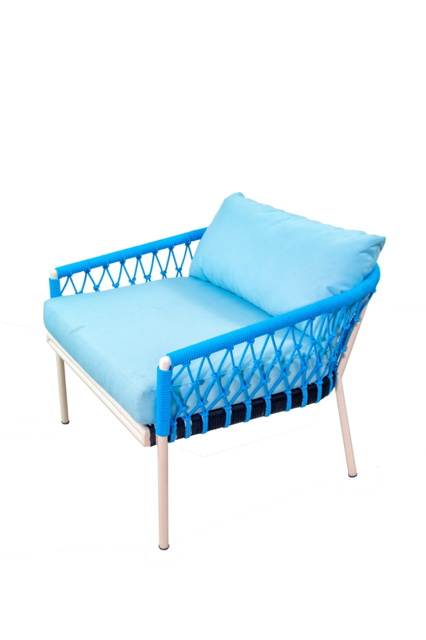 Naxos Sofa With Light Blue Cushion Set