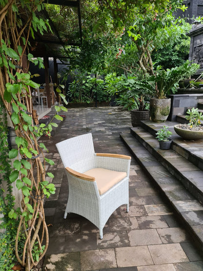Synthetic rattan armchair – Helene Arm – boho furniture handmade in Bali by BaliSouk