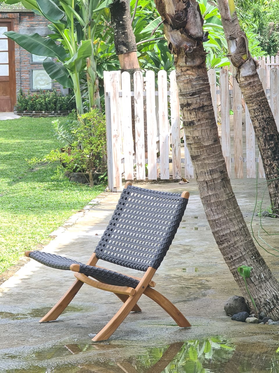 Denise folding chair, boho furniture handmade by Balinese artisans