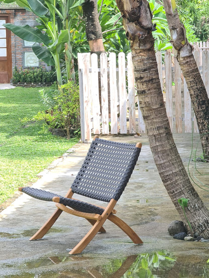 Denise folding chair, boho furniture handmade by Balinese artisans