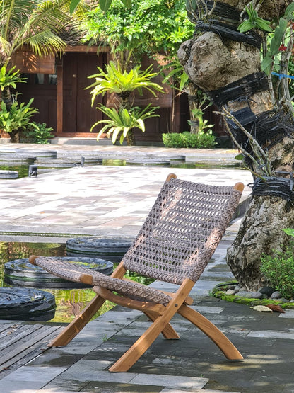 Denise folding chair, boho furniture handmade by Balinese artisans