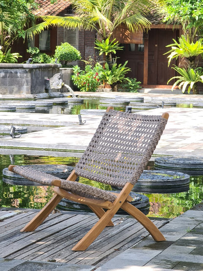 Handcrafted teak folding chair – Denise, boho furniture from BaliSouk