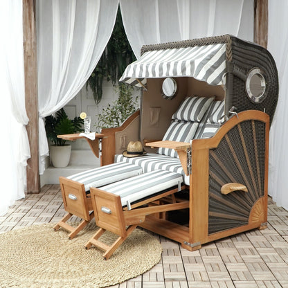 Strandkorb Double strandkorb beach chair in natural materials – handmade boho furniture from Bali