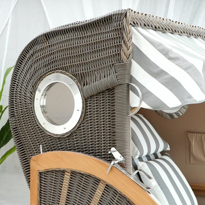 Strandkorb Double strandkorb beach chair in natural materials – boho furniture by BaliSouk