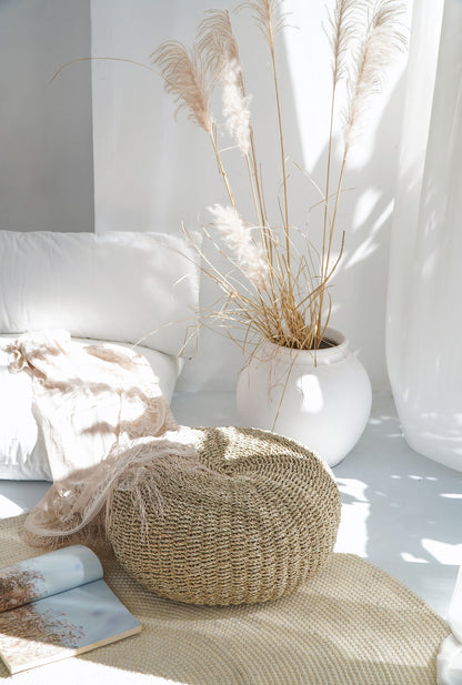 Seagrass stool – Tulum, natural natural materials in boho style