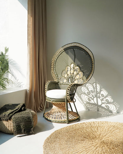 rattan chair Peacock – boho decor handcrafted in Bali by BaliSouk
